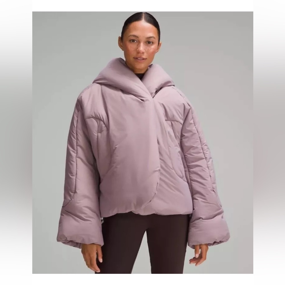 Lululemon Hooded Insulated Wrap Heathered Light Orbit Size 6 Like New